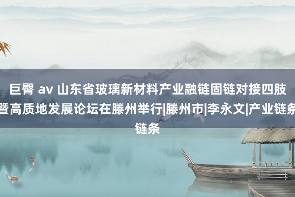 巨臀 av 山东省玻璃新材料产业融链固链对接四肢暨高质地发展论坛在滕州举行|滕州市|李永文|产业链条