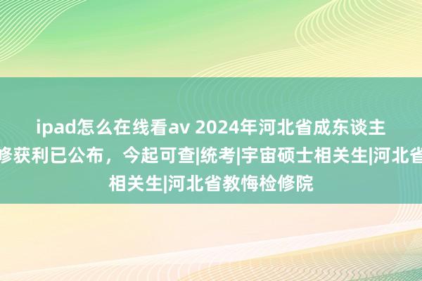 ipad怎么在线看av 2024年河北省成东谈主高校招生检修获利已公布，今起可查|统考|宇宙硕士相关生|河北省教悔检修院