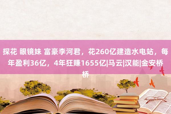 探花 眼镜妹 富豪李河君，花260亿建造水电站，每年盈利36亿，4年狂赚1655亿|马云|汉能|金安桥
