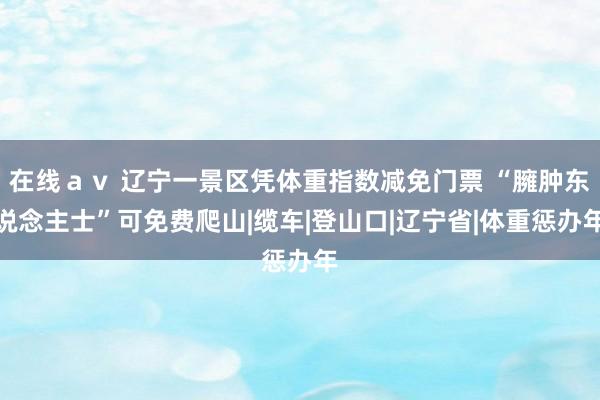在线ａｖ 辽宁一景区凭体重指数减免门票 “臃肿东说念主士”可免费爬山|缆车|登山口|辽宁省|体重惩办年