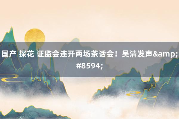 国产 探花 证监会连开两场茶话会！吴清发声&#8594;