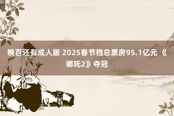 糗百还有成人版 2025春节档总票房95.1亿元 《哪吒2》夺冠